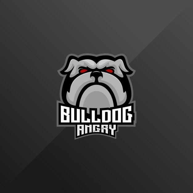 Vettore gratuito bulldog arrabbiato logo esport design mascotte