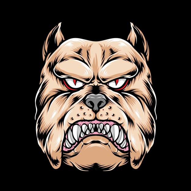 Bulldog head isolated on black