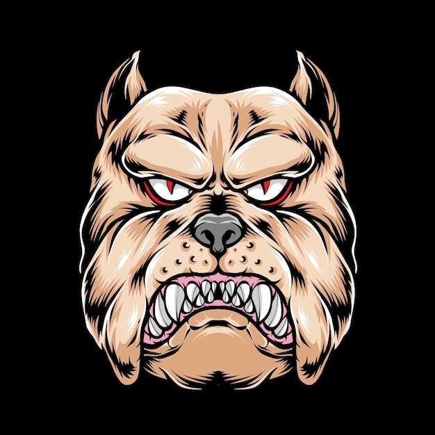 Bulldog head isolated on black