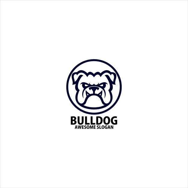 Bulldog logo design line art