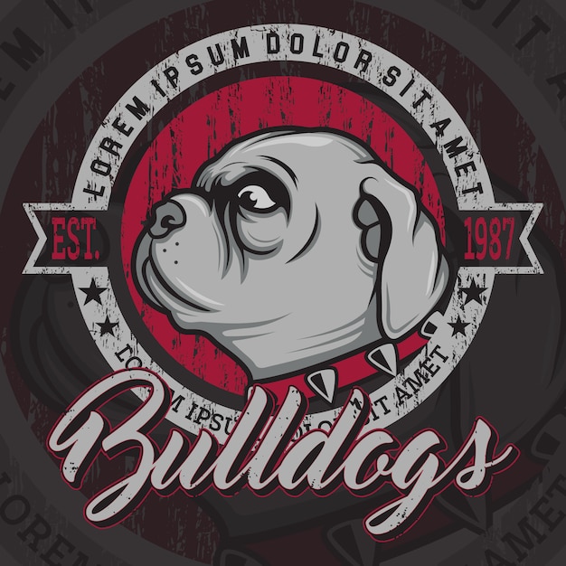 Vettore gratuito bulldogs sfondo disegno