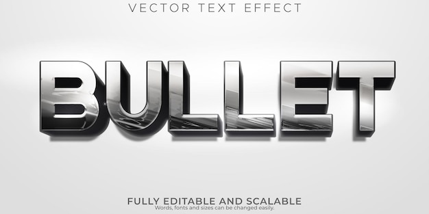 Bullet editable text effect metallic and gun text style