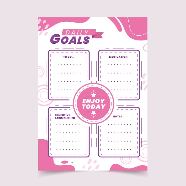 Bullet journal goals planner template