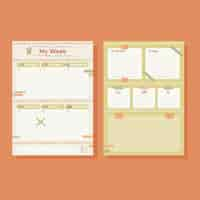 Free vector bullet journal planner template set