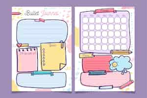 Free vector bullet journal planner template