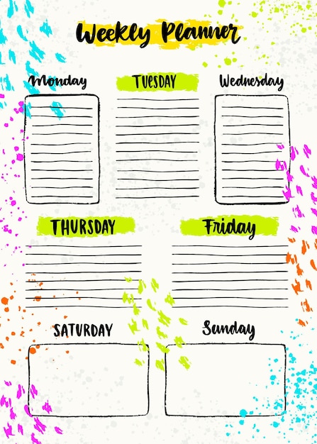 Bullet journal planner template