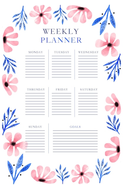 Vettore gratuito bullet journal planner modello