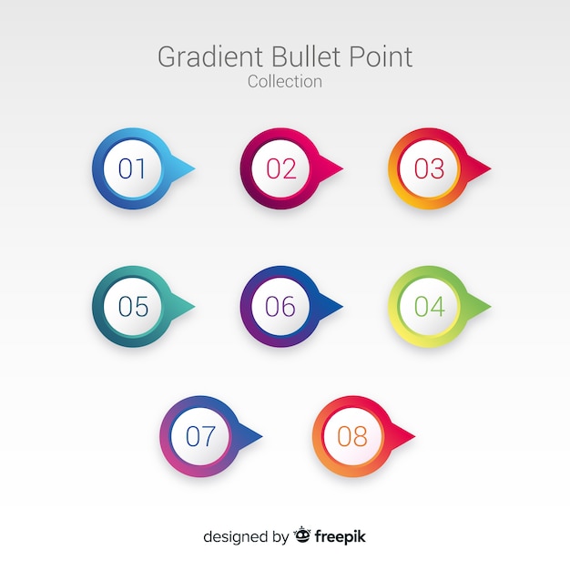 Bullet point collection Free Vector