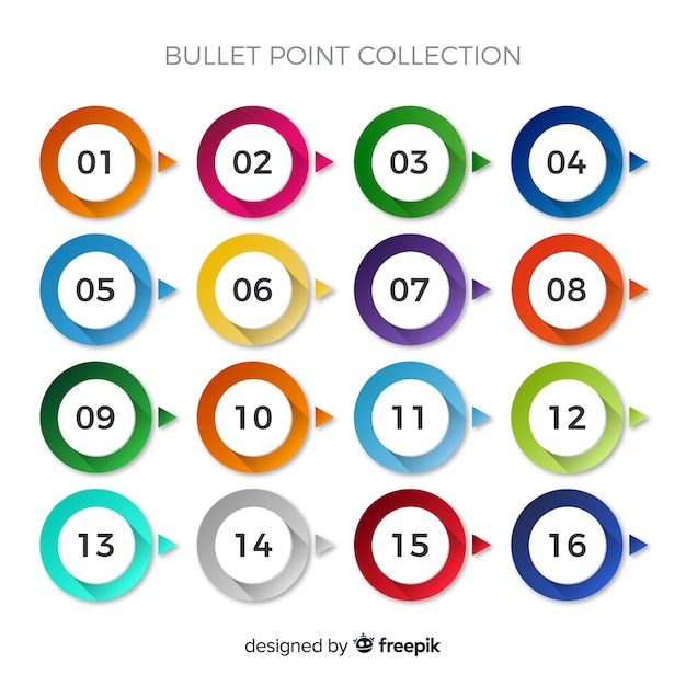 Free vector bullet point collection