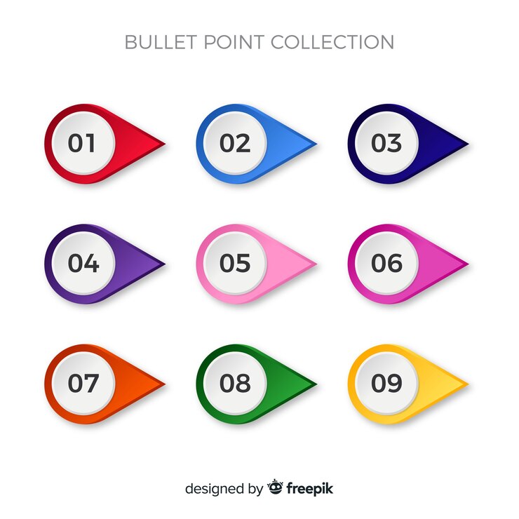 Free Vector bullet point collection