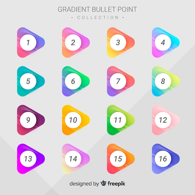 Free vector bullet point collection