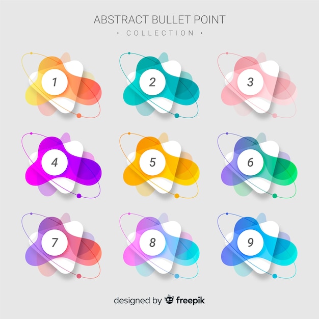 Free vector bullet point collection