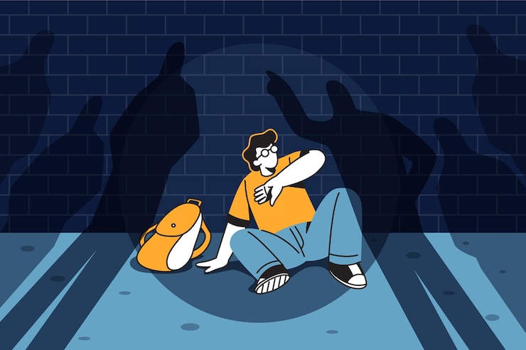 무료 Vector 왕따 개념