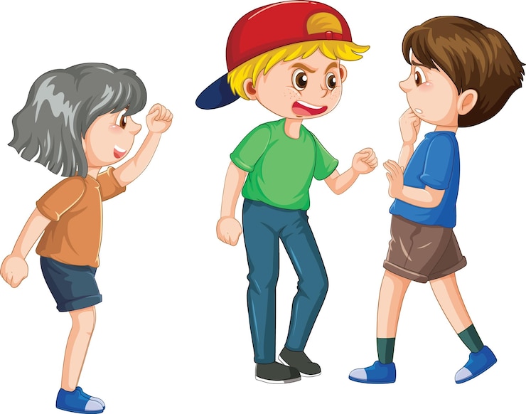 मुफ़्त वेक्टर धमकाने वाले बच्चे कार्टून चरित्र वेक्टर