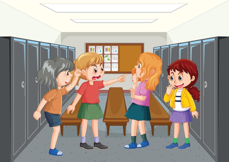 무료 Vector 왕따 아이 학교 장면