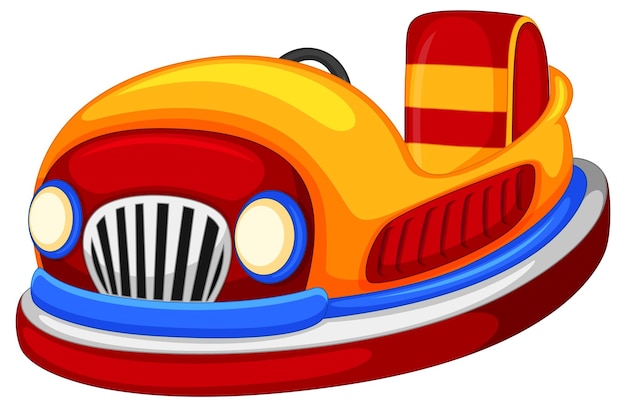 Bumper car in cartoon style