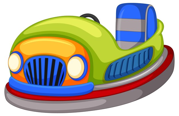 Bumper car in cartoon style