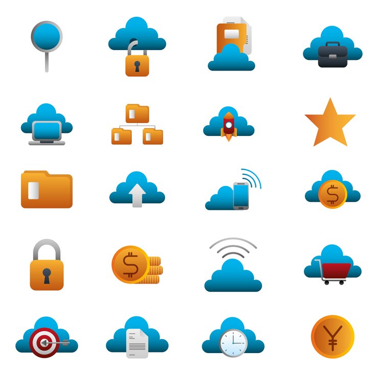 Free Vector bundle of business colorful set icons