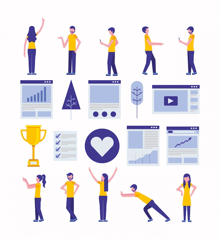 Free Vector bundle of community and social media marketing icons