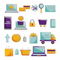 Free vector bundle of ecommerce set icons