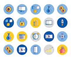 Free vector bundle of economy and finances icons