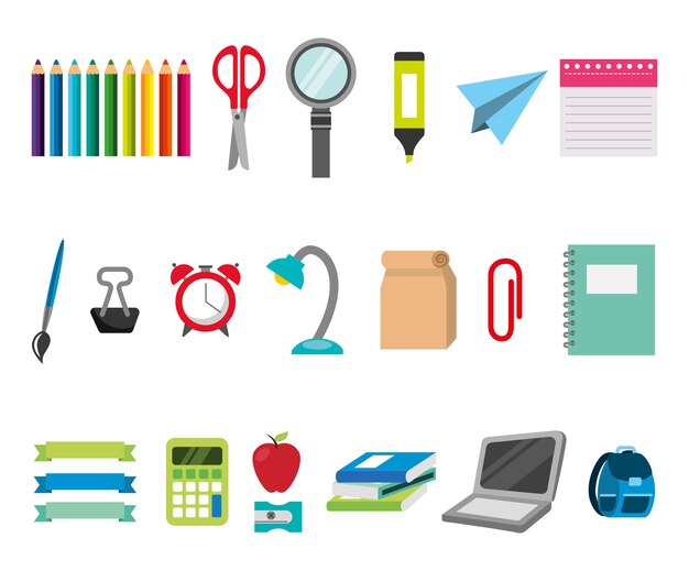 Bundle of education learning set icons