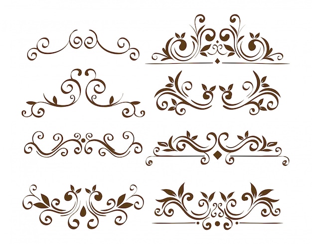 Bundle of elegant ornamental borders frames