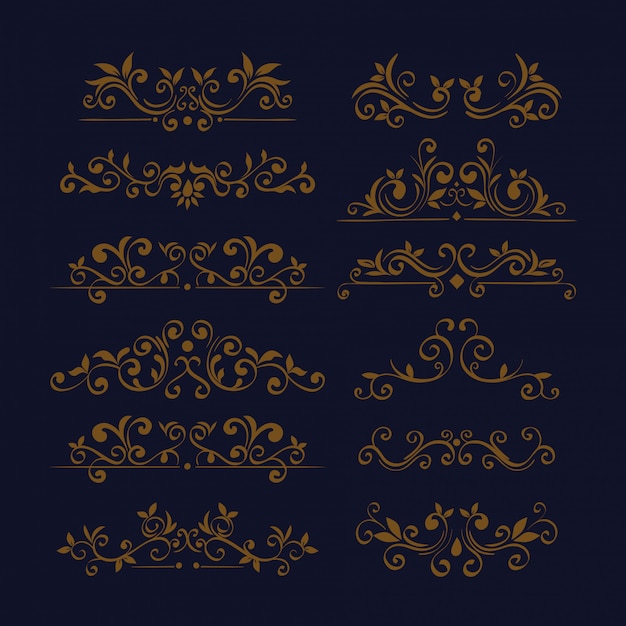 Bundle of elegant ornamental borders frames