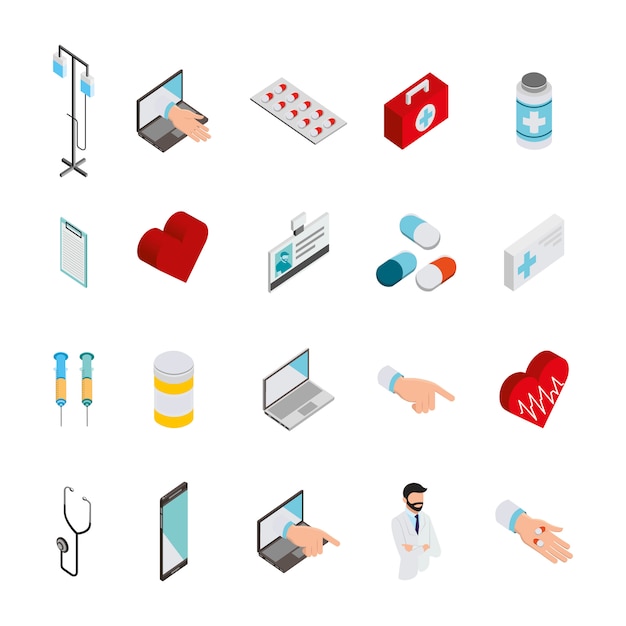 Free vector bundle of medical healthcare icons