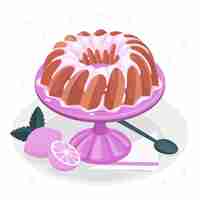 Бесплатное векторное изображение Иллюстрация концепции торта bundt