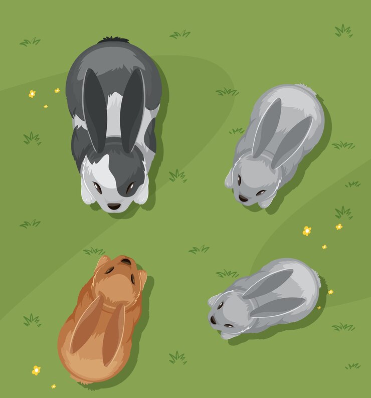 Free Vector bunnies gathering on a sunny day