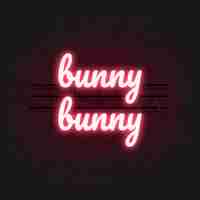 Free vector bunny neon sign on black background vector