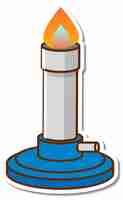 Free vector bunsen burner lab equipment sticker