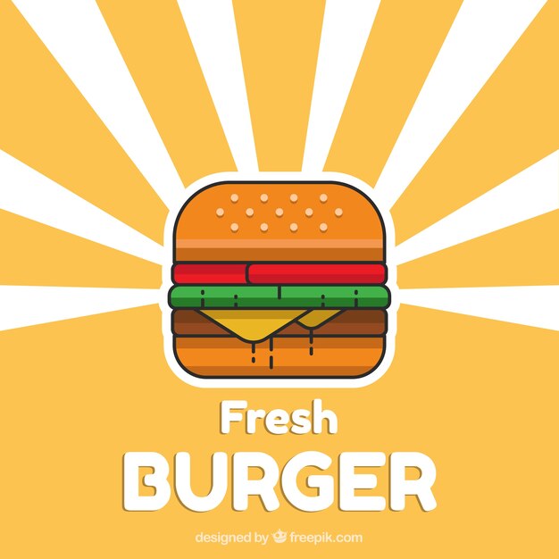 Burger background in minimalist style