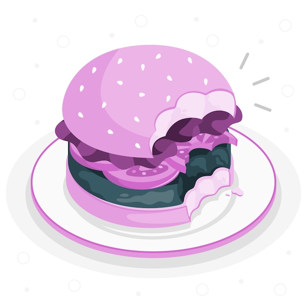 Burger bite concept illustration