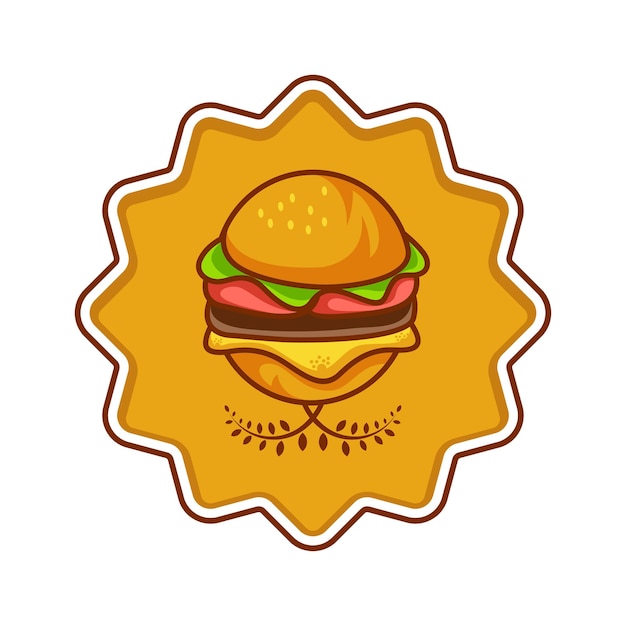 Vettore gratuito modello vettoriale di progettazione del logo dell'icona del burger