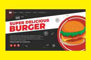 Free vector burger landing page template