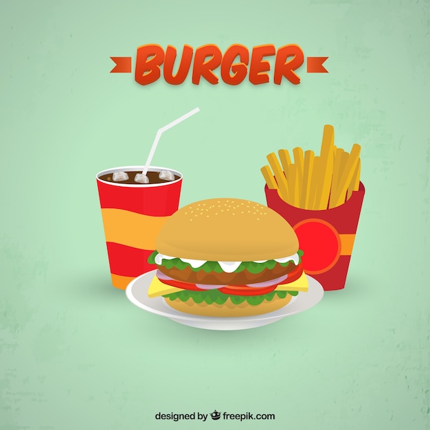 Free vector burger menu background