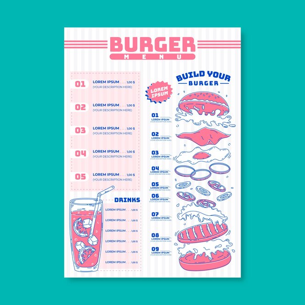 Burger menu template concept