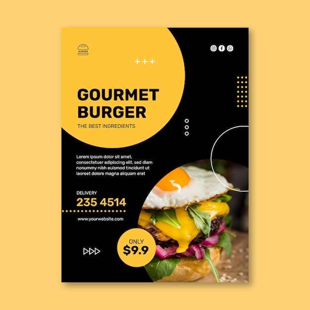 Burgers restaurant vertical flyer template