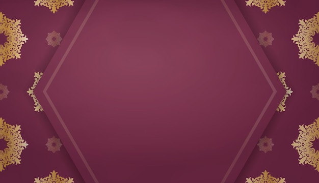 Burgundy banner with vintage gold pattern and place under your text
