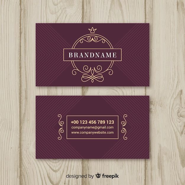 Burgundy elegant business card