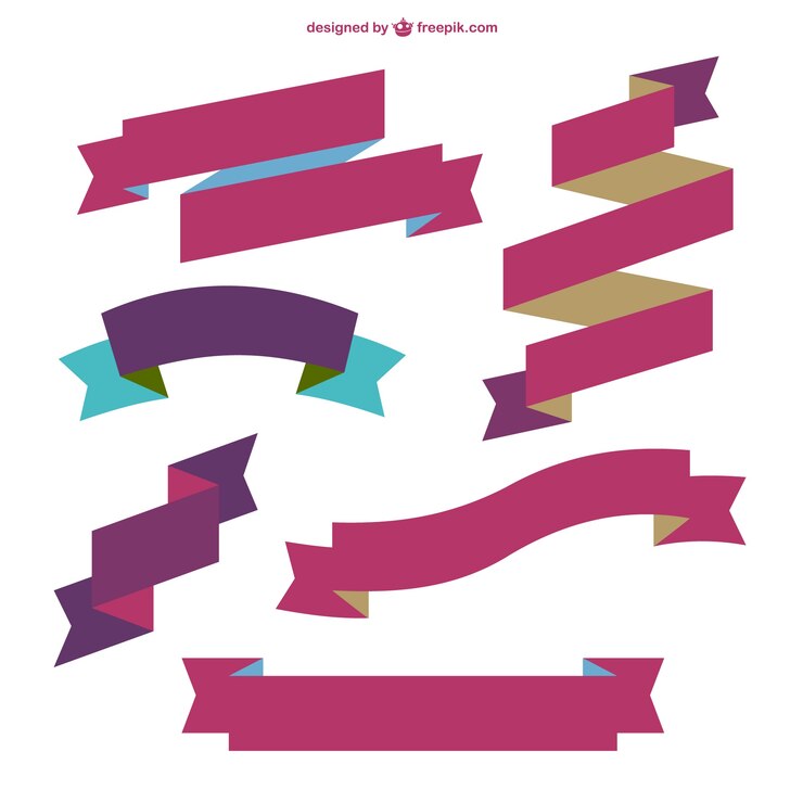 Free Vector burgundy ribbons