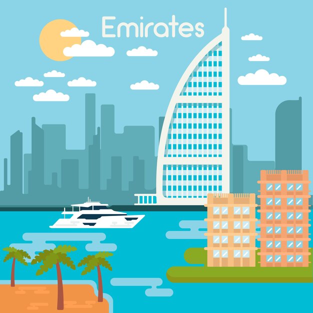 Dubai buildings | Free Vector