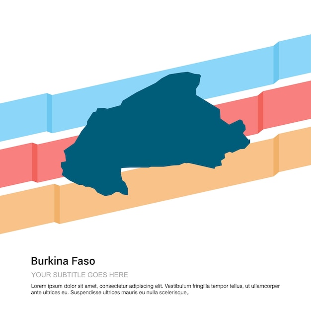 Free vector burkina map design with white background vector