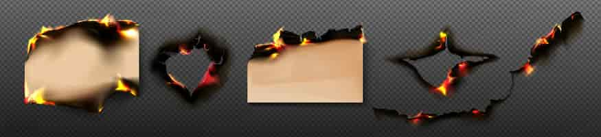 Free vector burn craft paper borders burnt pages parchment