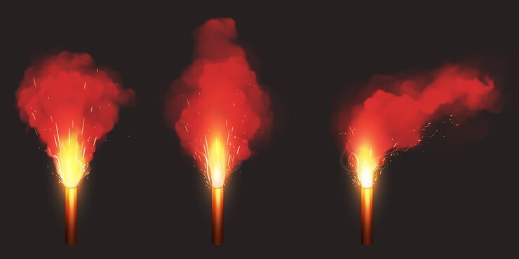 Free Vector burn red flare, emergency signal light