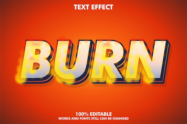 Редактируемые текстовые эффекты сжигания и копчения
