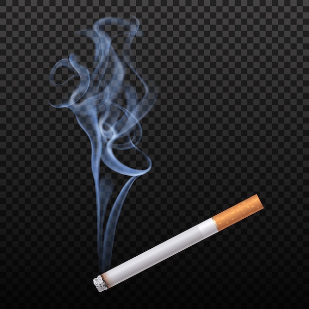 Free vector burning cigarette isolated