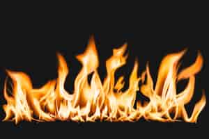 無料ベクター 燃える炎のボーダーステッカー、リアルな火の画像ベクトル